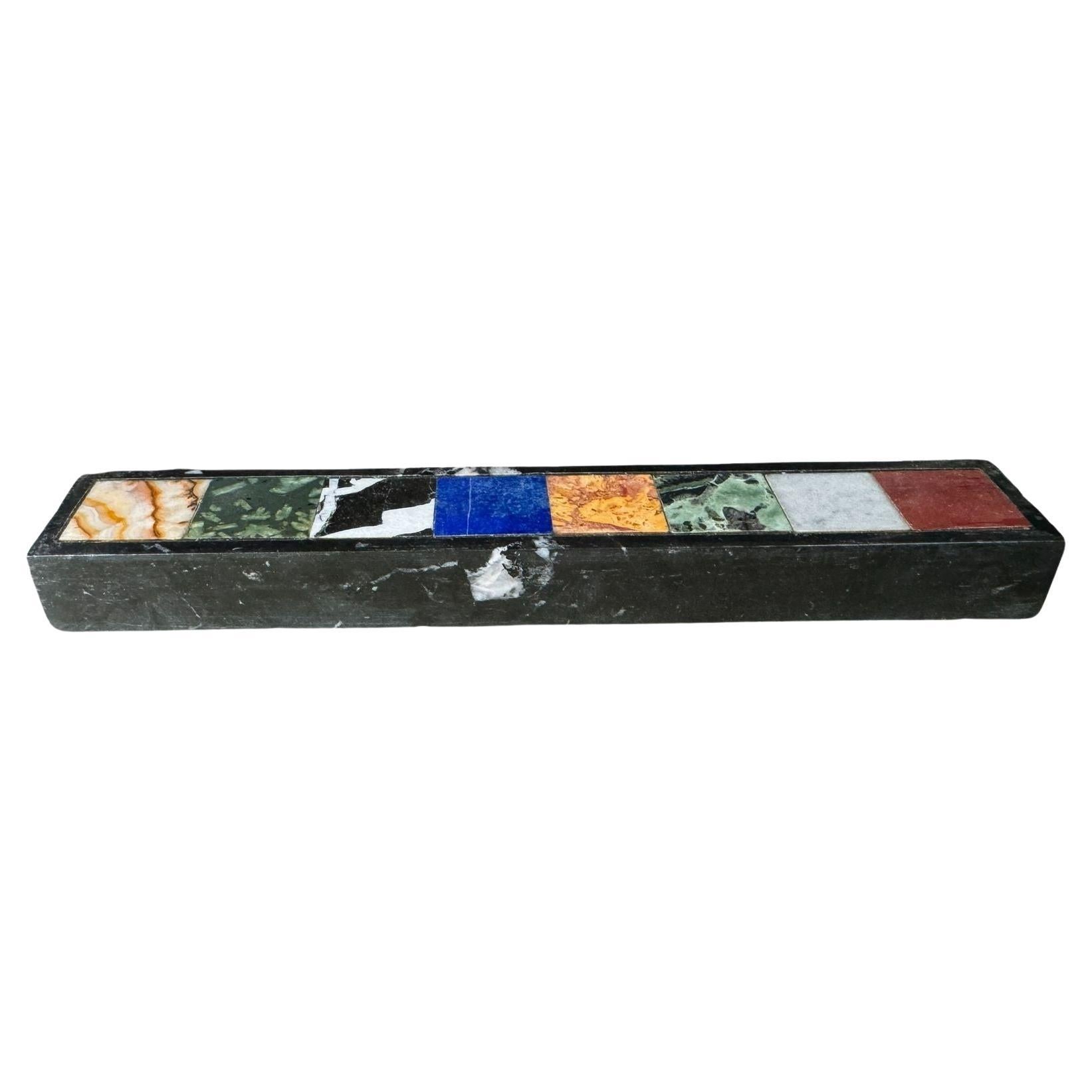 A Vintage Italian Grand Tour Specimen Marble Ruler, 20th Century