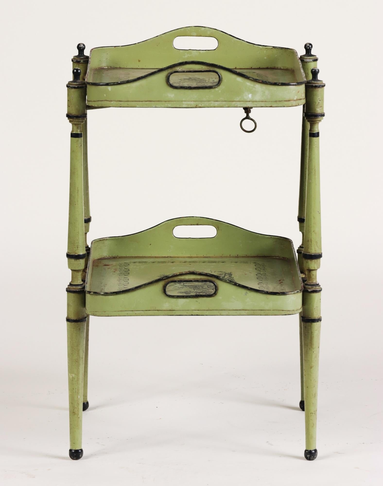 Metal A Vintage Italian Two Tier Serving Table, C. 1940. For Sale