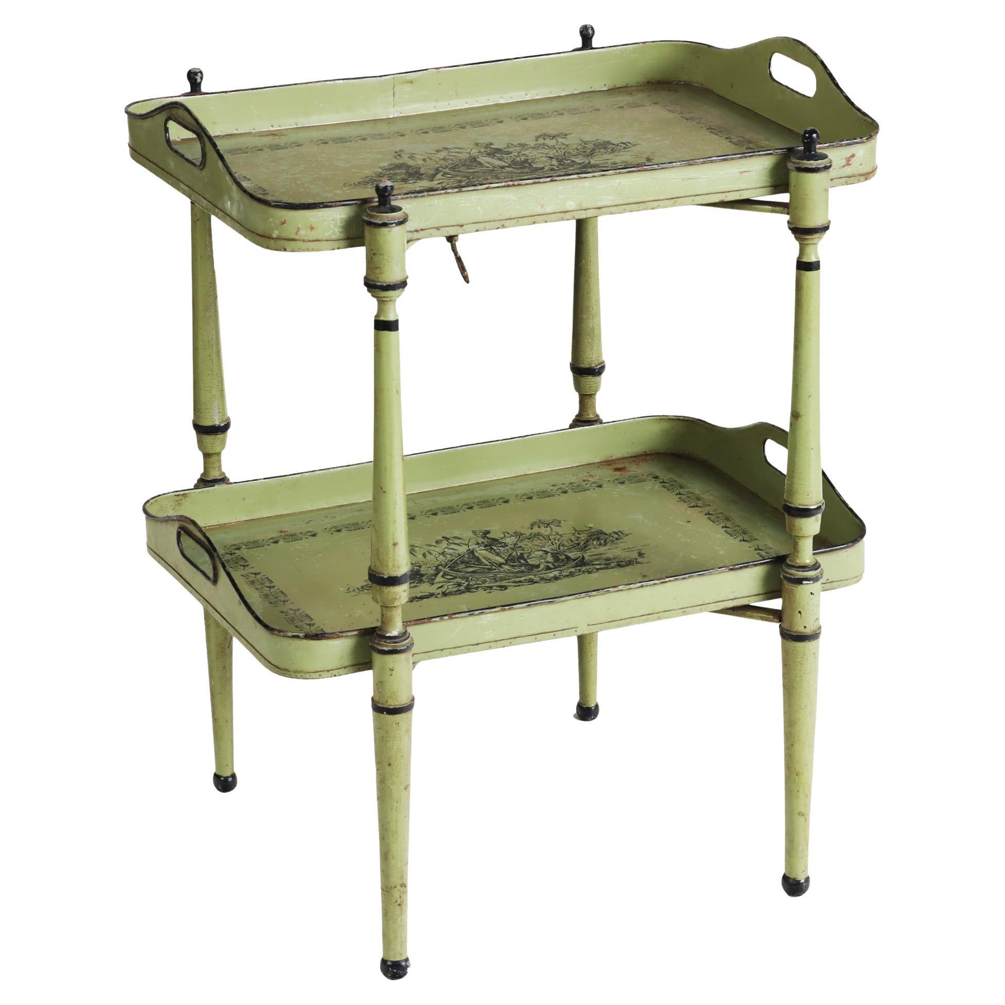 A Vintage Italian Two Tier Serving Table, C. 1940. For Sale