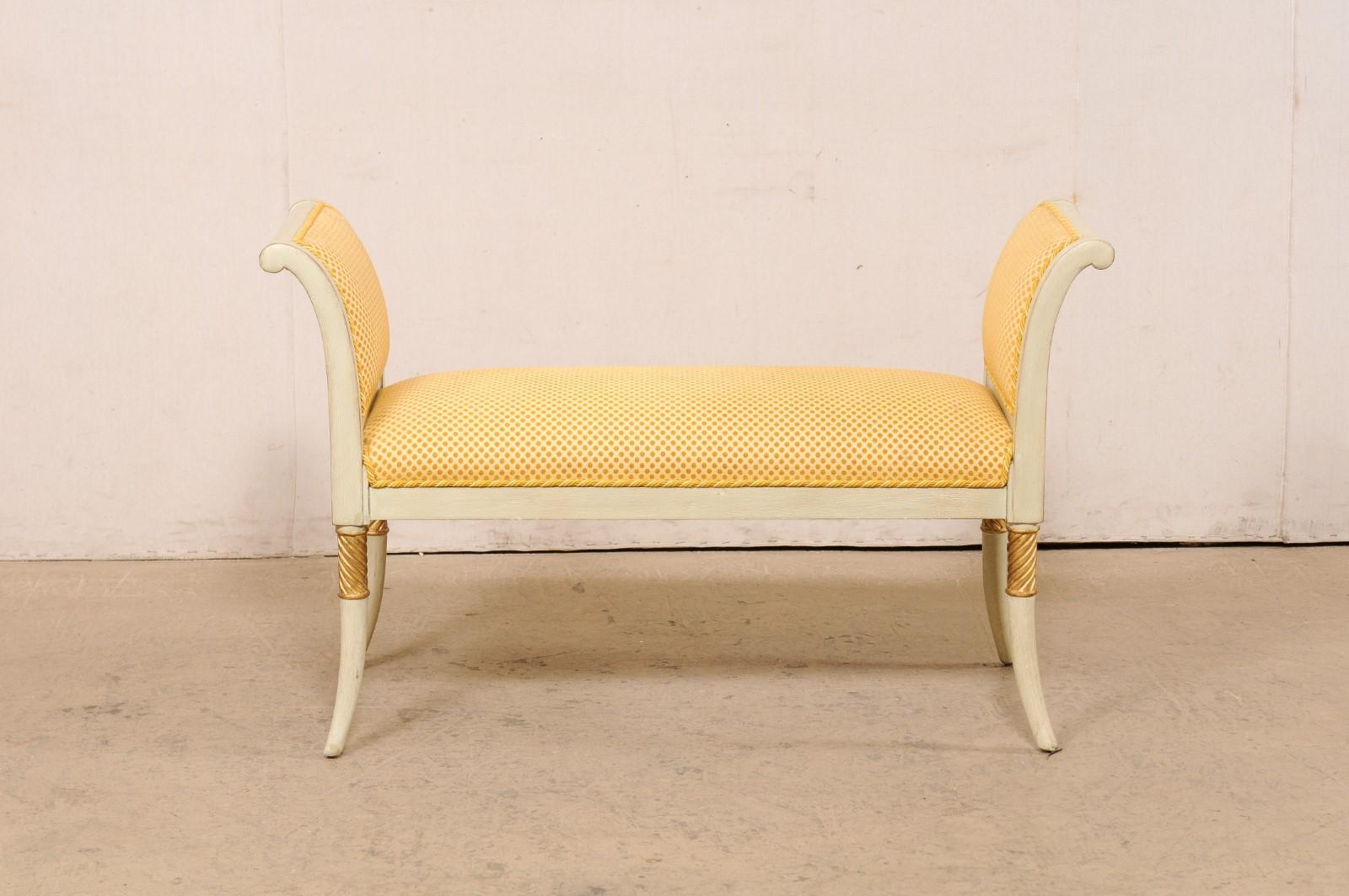 Vintage Italian Upholstered Window Bench, Approximate For Sale 6