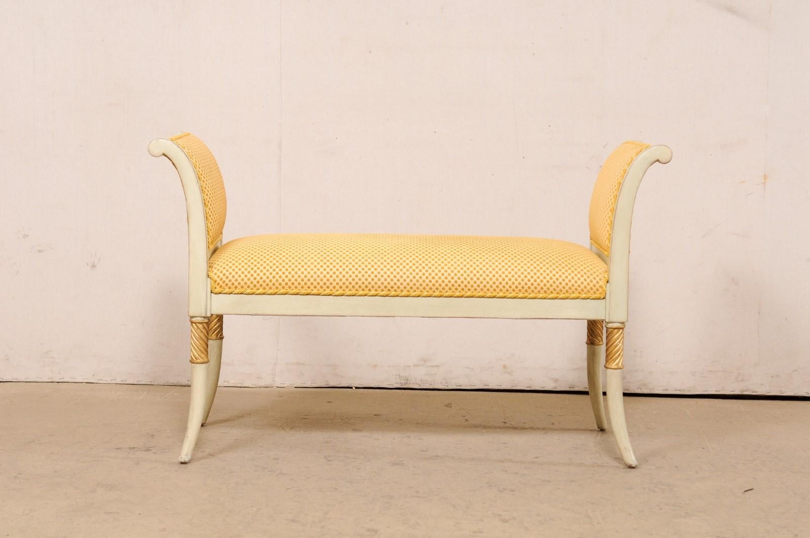 Vintage Italian Upholstered Window Bench, Approximate For Sale 2