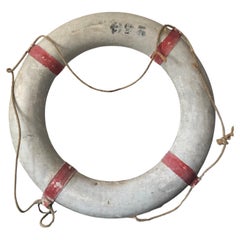 A Used lifebuoy from a French ship, early 20th century.