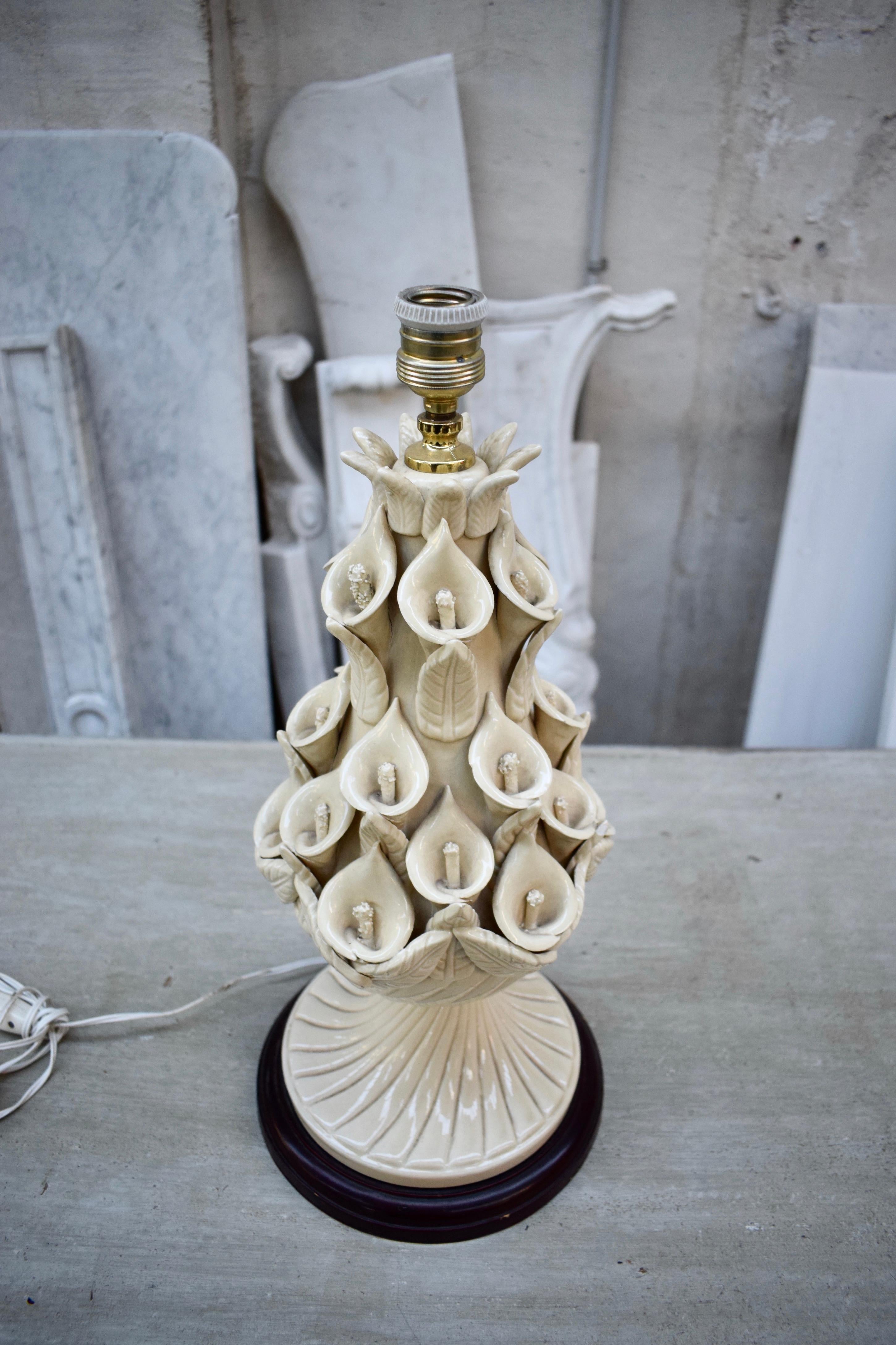 Vernissé Lampe en céramique vintage Manises par Ceramica Bondie, Espagne, années 1960.