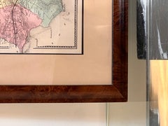 A vintage map of Fairfield Connecticut, framed in burlwood, early 20th century