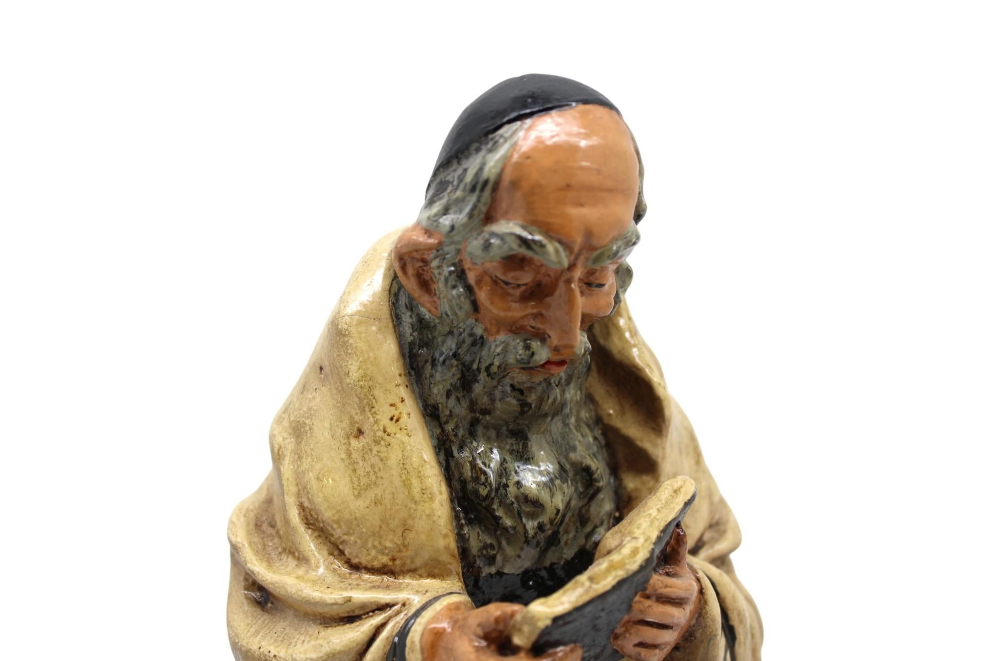 American A Vintage Marwal Chalkware Rabbi Sculpture, New York, Circa 1960s For Sale