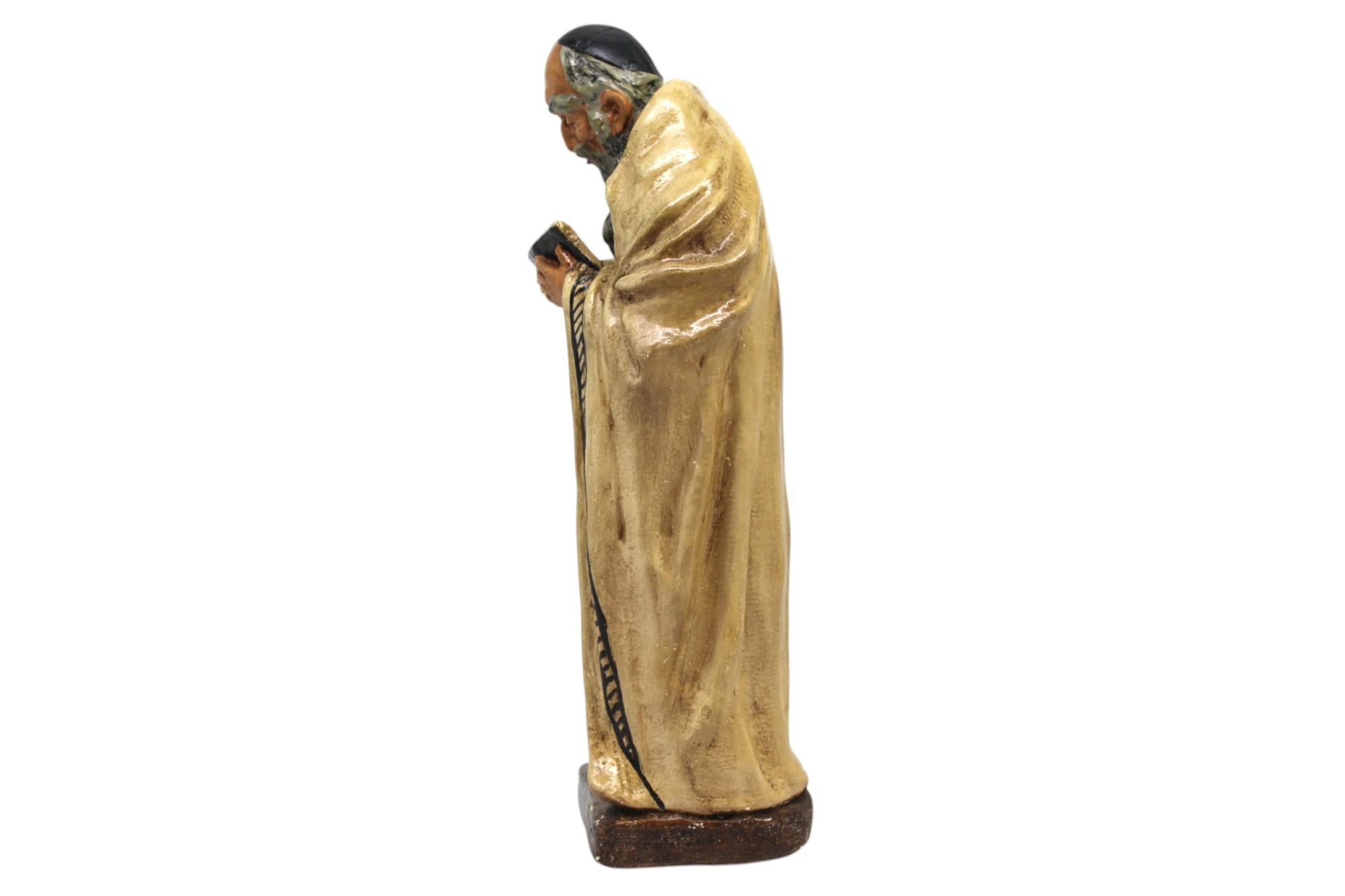 A Vintage Marwal Chalkware Rabbi Sculpture, New York, Circa 1960s For Sale 2