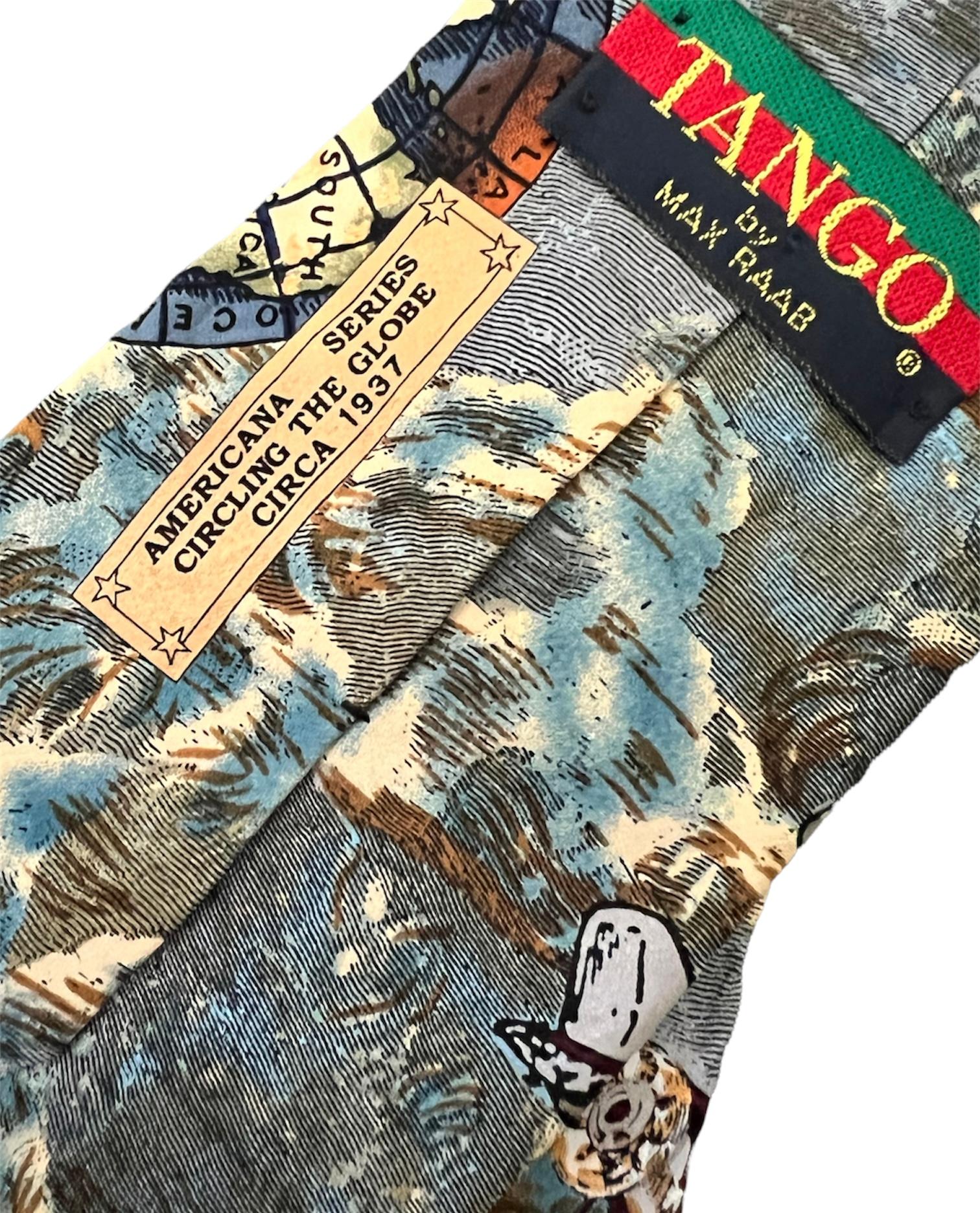 Vintage Max Raab Americana Serie Globe Flight Krawatte, Vintage für Damen oder Herren im Angebot
