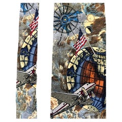 Vintage Max Raab Americana Serie Globe Flight Krawatte, Vintage
