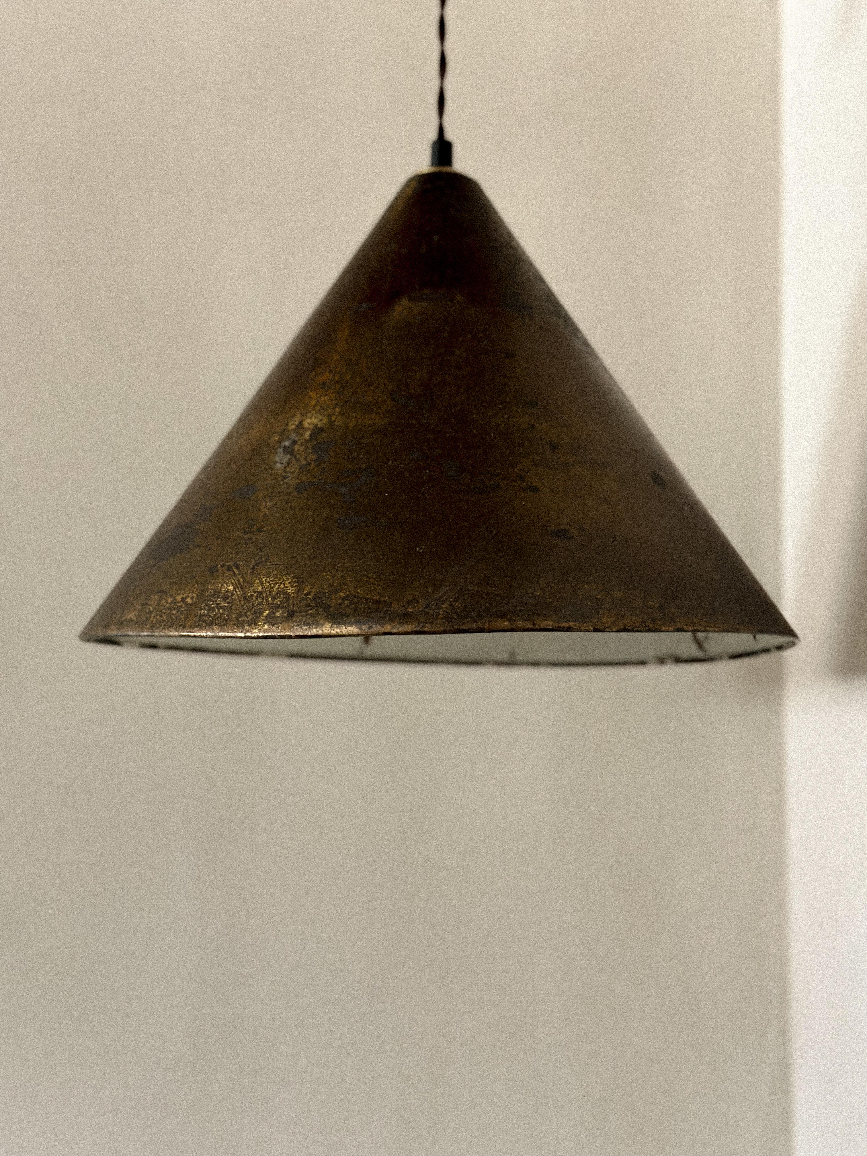 Danish A Vintage Mid-Century Brass Pendant, Denmark, c. 1950s For Sale