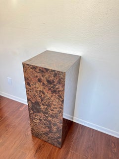 Vintage Mid-Century Faux Burl Tortoise Display Pedestal