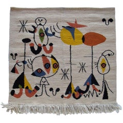 A Vintage Miro Style Tapestry