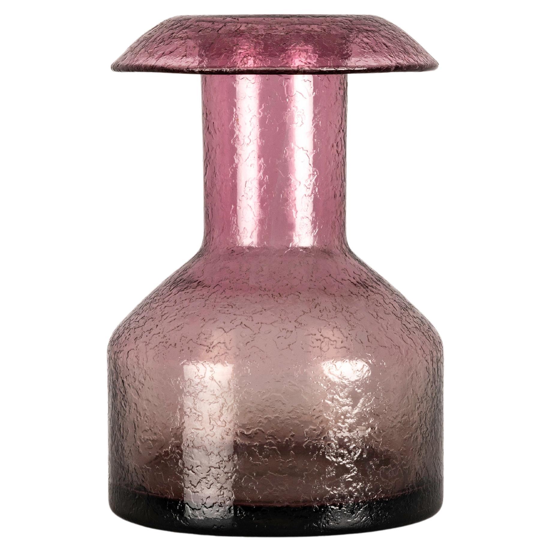Vase vintage en verre corrosif de Murano par M. I., années 1950