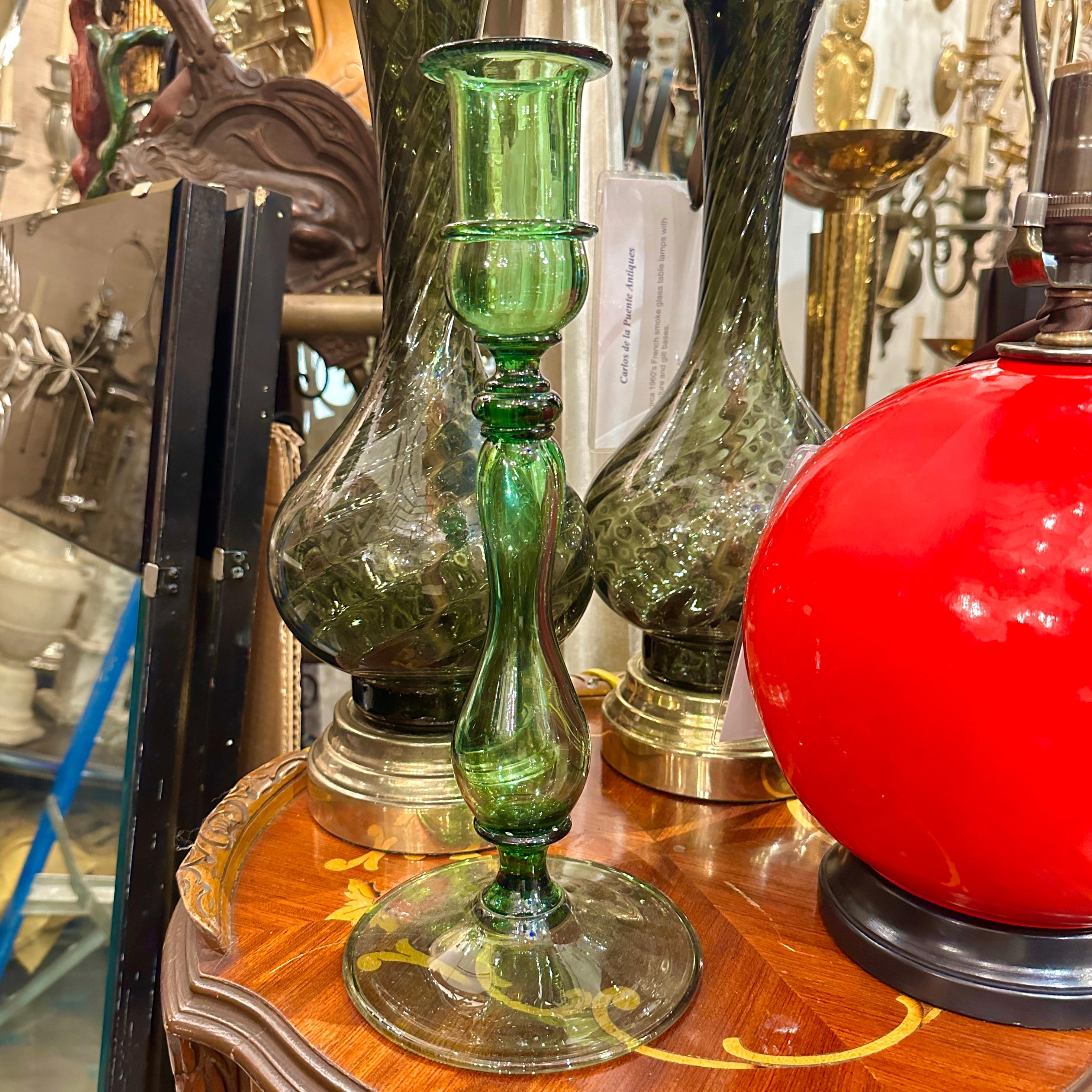 A Vintage Murano Glass Candlestick In Good Condition For Sale In New York, NY