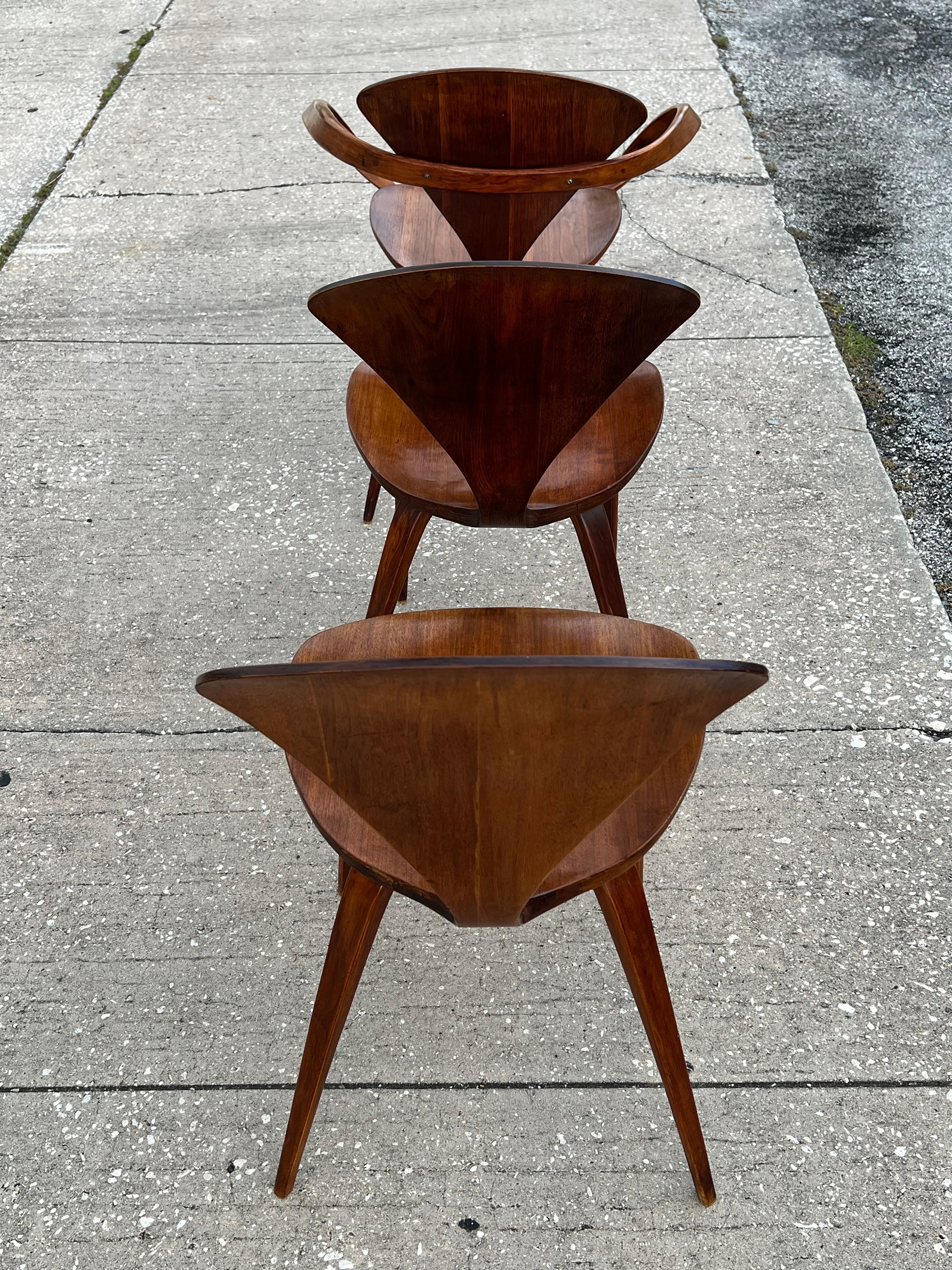 A Vintage Norman Cherner Plycraft Sessel  Und zwei Beistellstühle ca' 1950er Jahre im Angebot 10