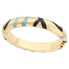 Bracelet vintage en opale et onyx d'Asch Grossbardt, années 1980