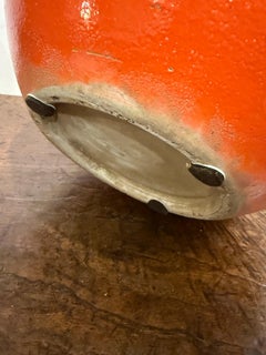 A Vintage Orange Glazed Porcelain Bottle Vase