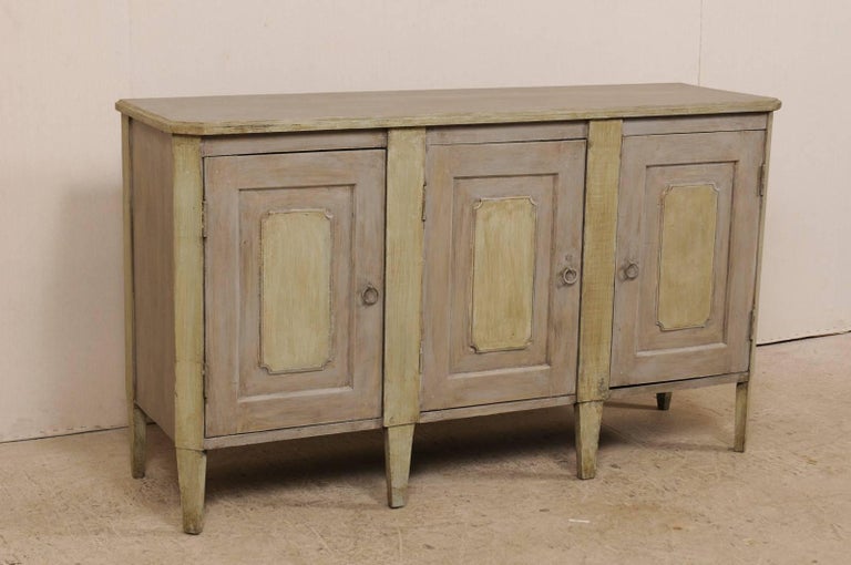 Vintage Painted Wood Buffet Sideboard Cabinet in Grey with ...