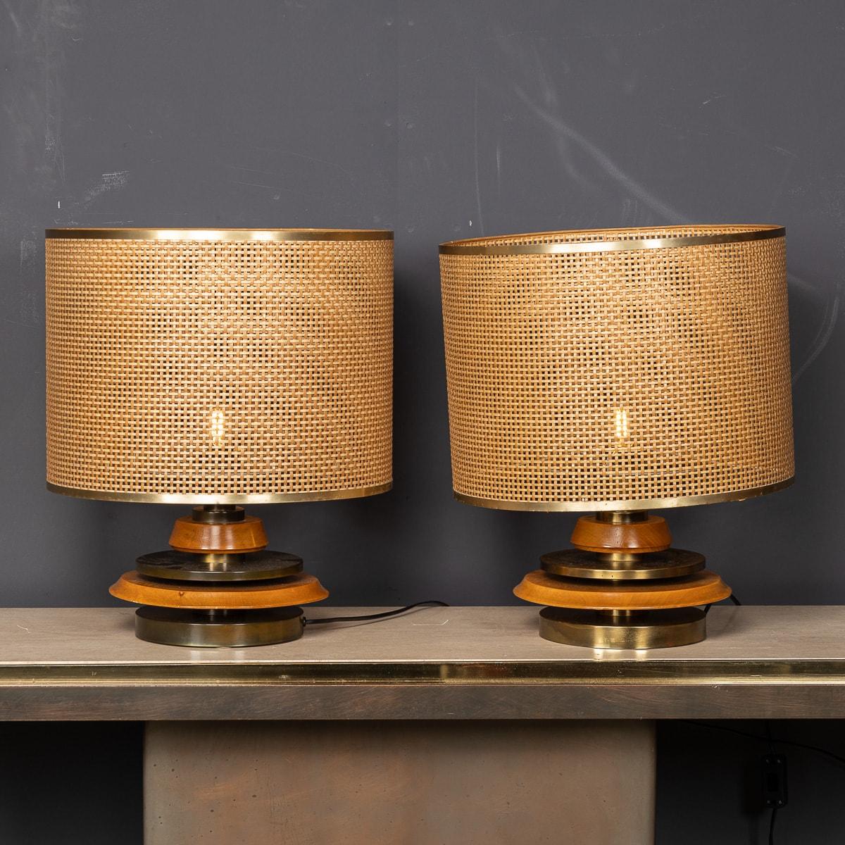 Late 20th Century A Vintage Pair Of 20th Century Italian Bergere Lamps By Scarnicci c.1970