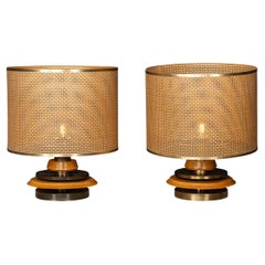 Una coppia vintage di lampade bergere italiane del XX secolo di Scarnicci c.C.