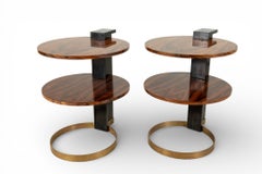A Vintage Pair of Art Deco Style Round Side Tables