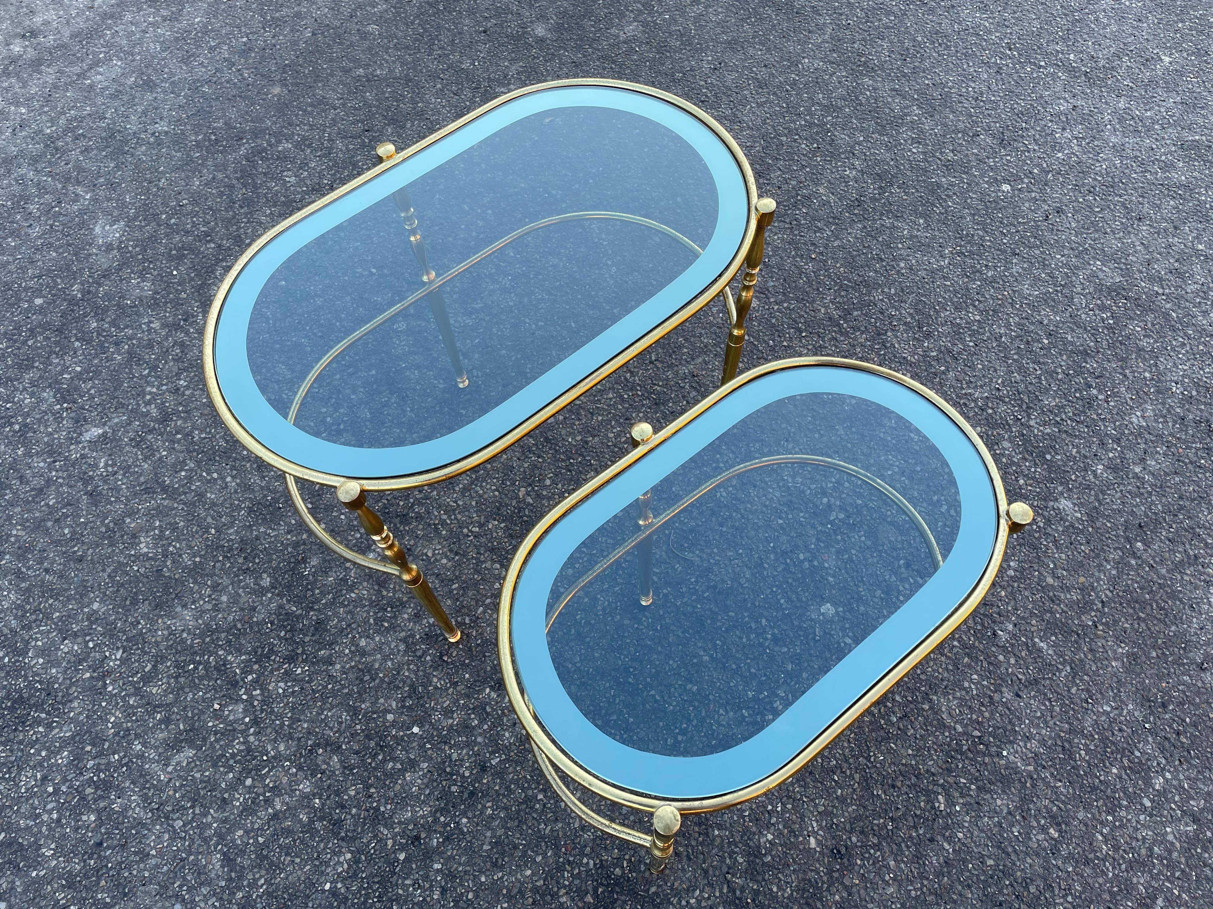 Late 20th Century Vintage set of mid-century modern Artdeco Style Sidetables  For Sale