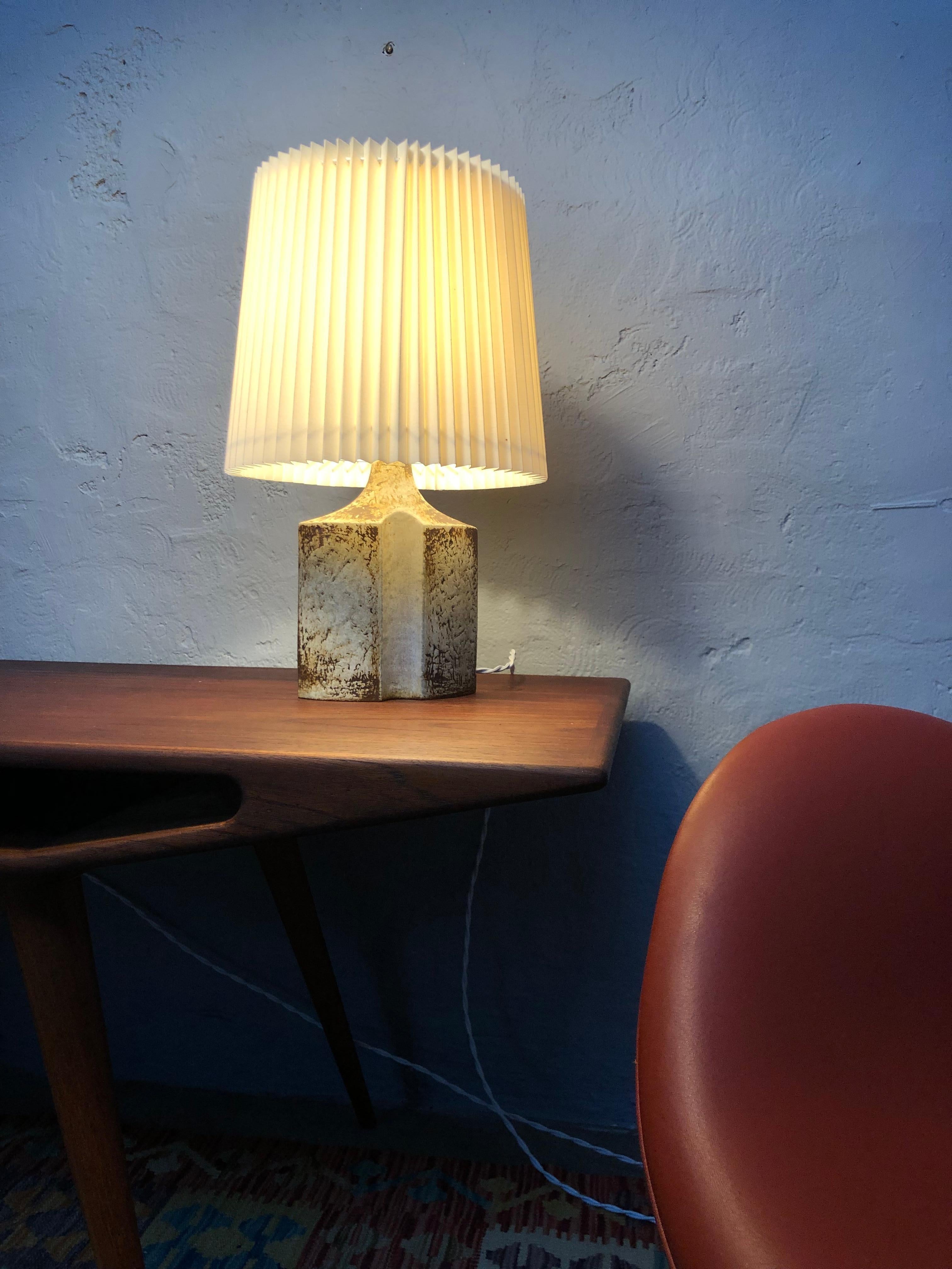 Vintage Pair of Brutalist Haico Nitzsche Pottery Table Lamps for Søholm For Sale 7