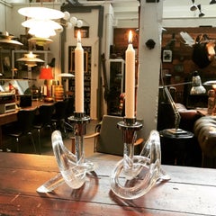 Vintage Pair of Dorothy Thorpe Lucite Candleholders