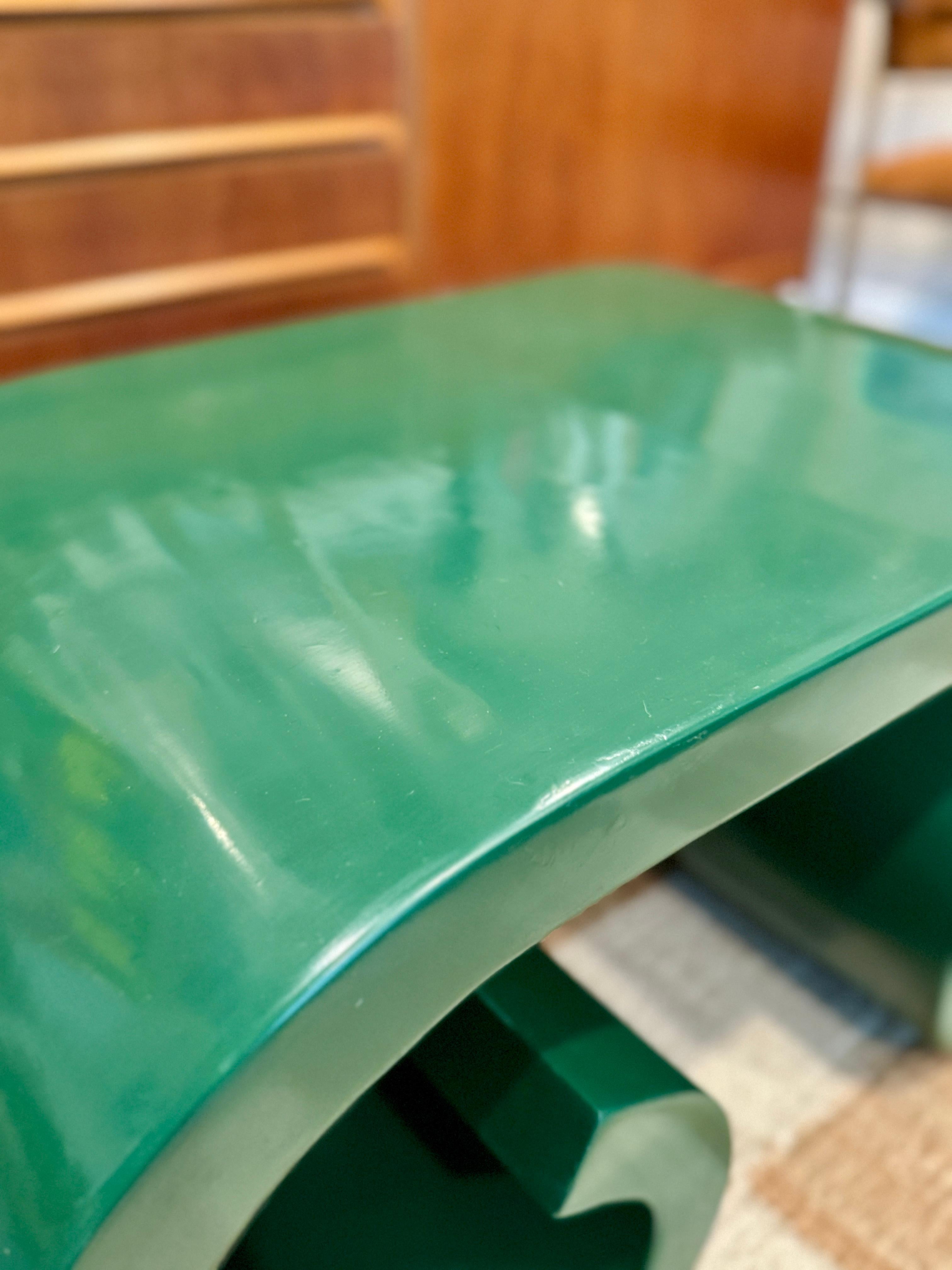 Plaster A vintage petite post modern scroll coffee table in the style of Karl Springer