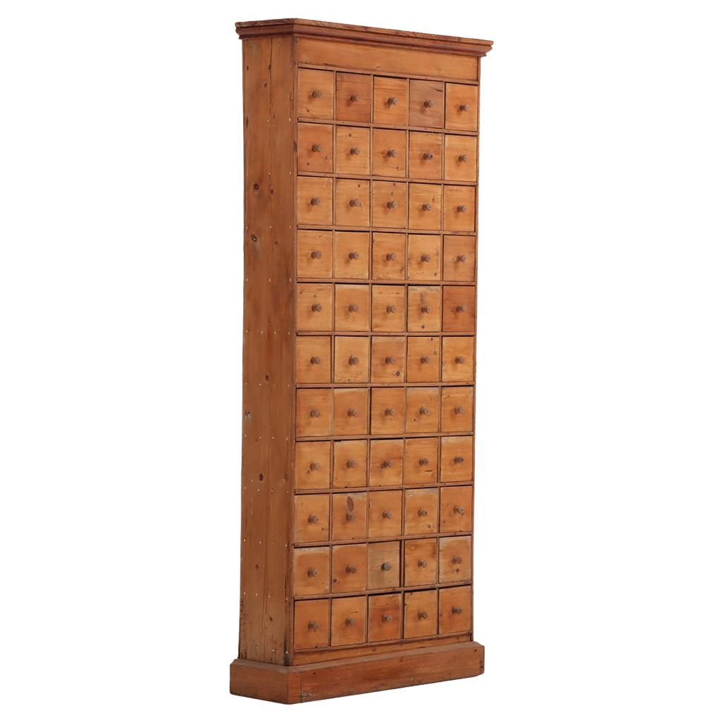 A Vintage Pine Apothecary Cabinet, Late 19th C., Belgium.