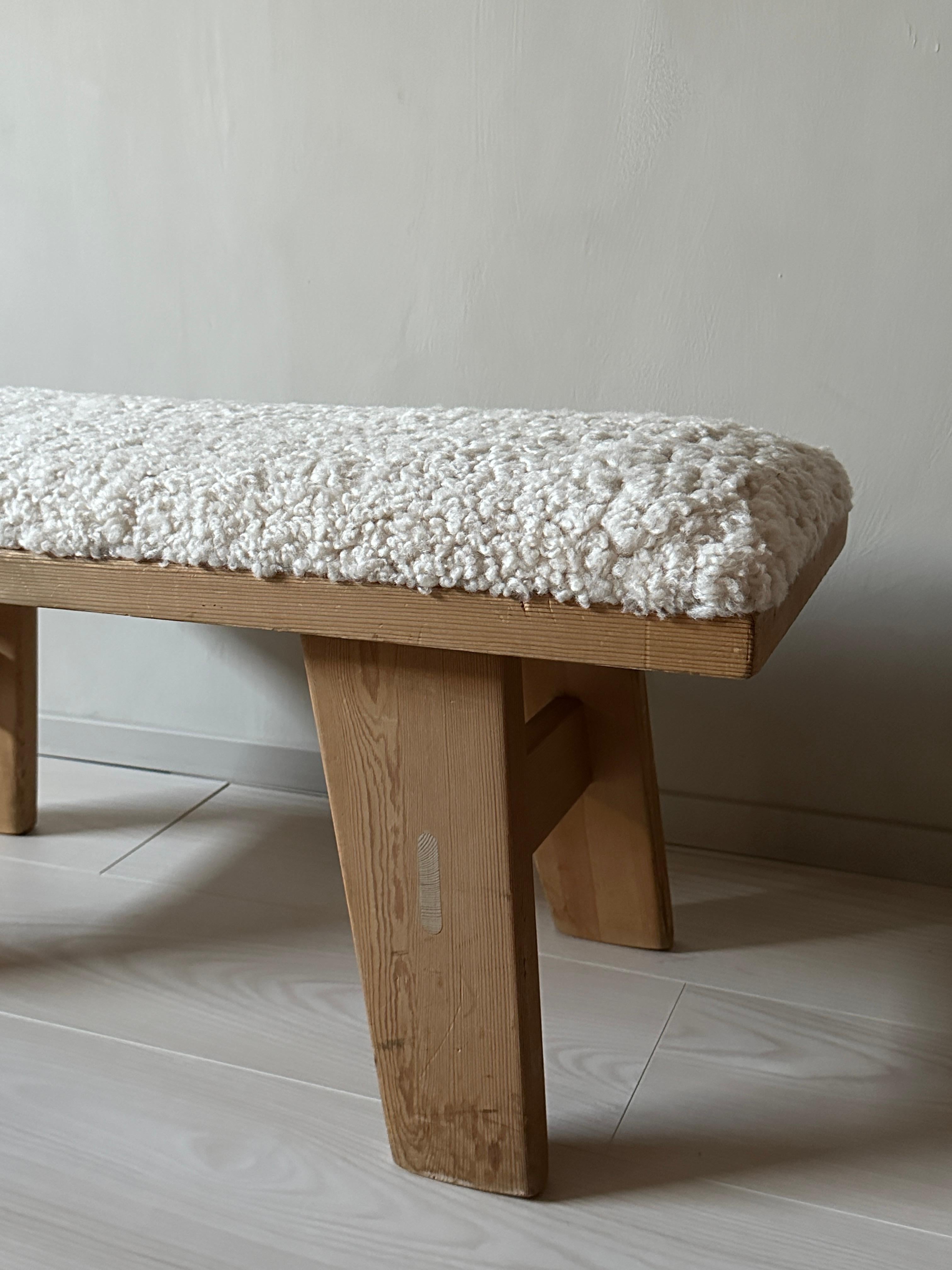 Norwegian A Vintage Pinewood Bench by Krogenæs, Norway 1960s