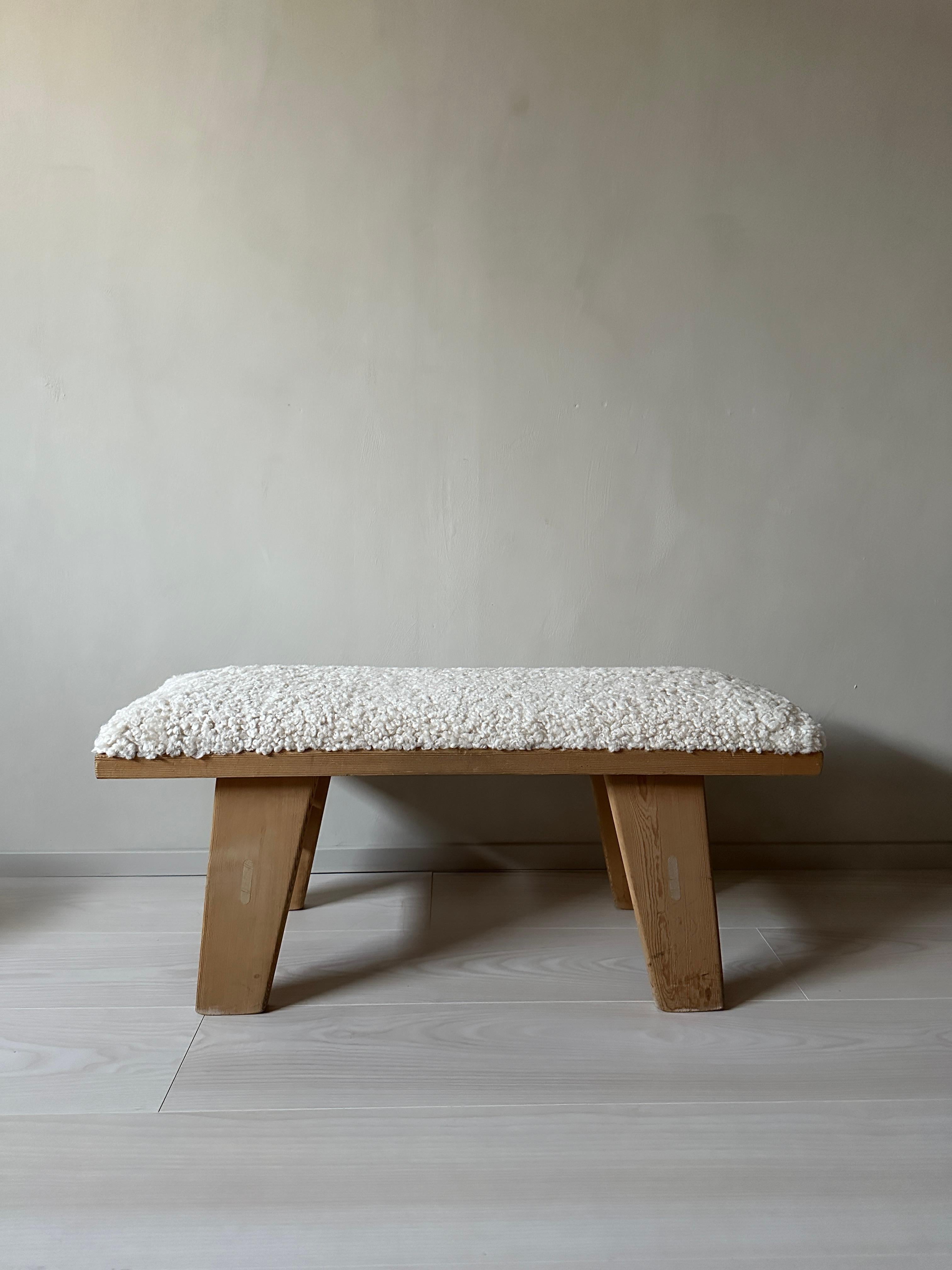 20th Century A Vintage Pinewood Bench by Krogenæs, Norway 1960s