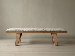Banc vintage en pin et peau de mouton par Krogenæs, Norvège 1960s