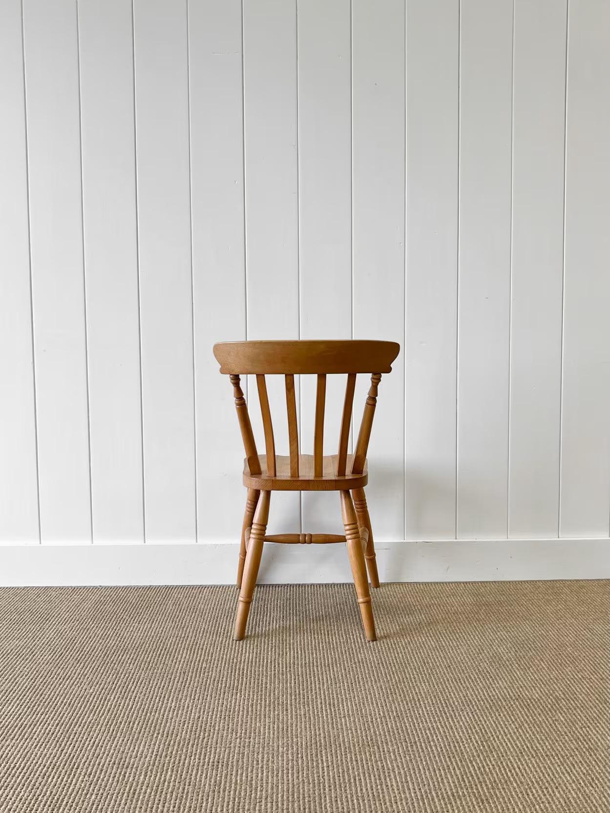 A Vintage Set of 4 Slat Back Chairs For Sale 3