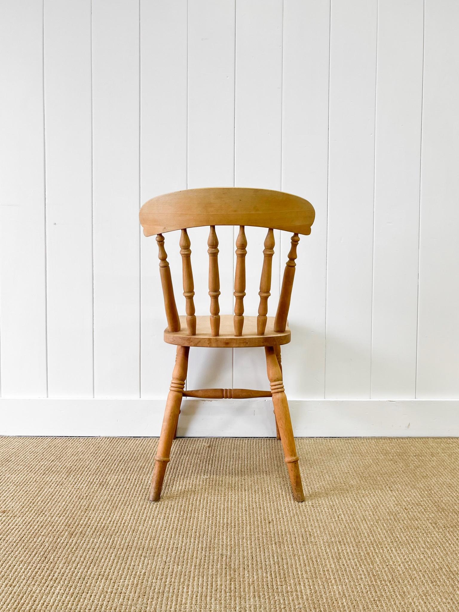 A Vintage Set of 4 Spindle Back Chairs For Sale 5