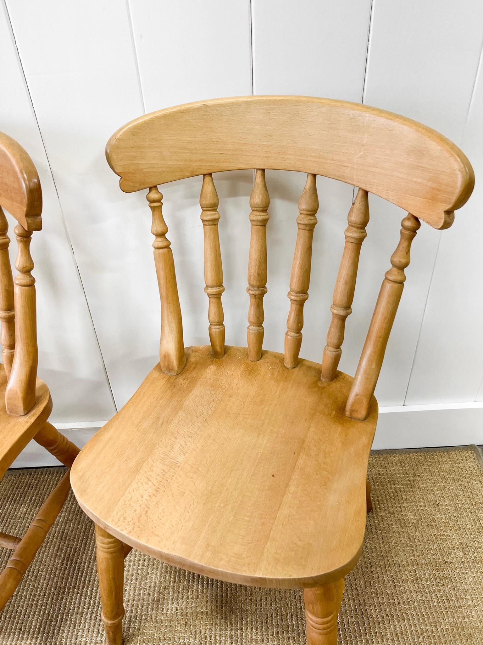British A Vintage Set of 4 Spindle Back Chairs For Sale
