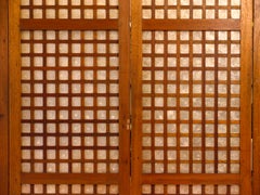 A Vintage Set of 4 Tall Filipino Capiz Window/Door Panels