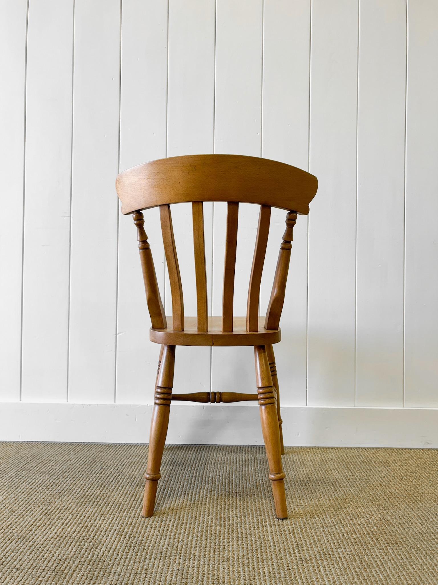 20th Century A Vintage Set of 8 Slat Back Ash Chairs For Sale
