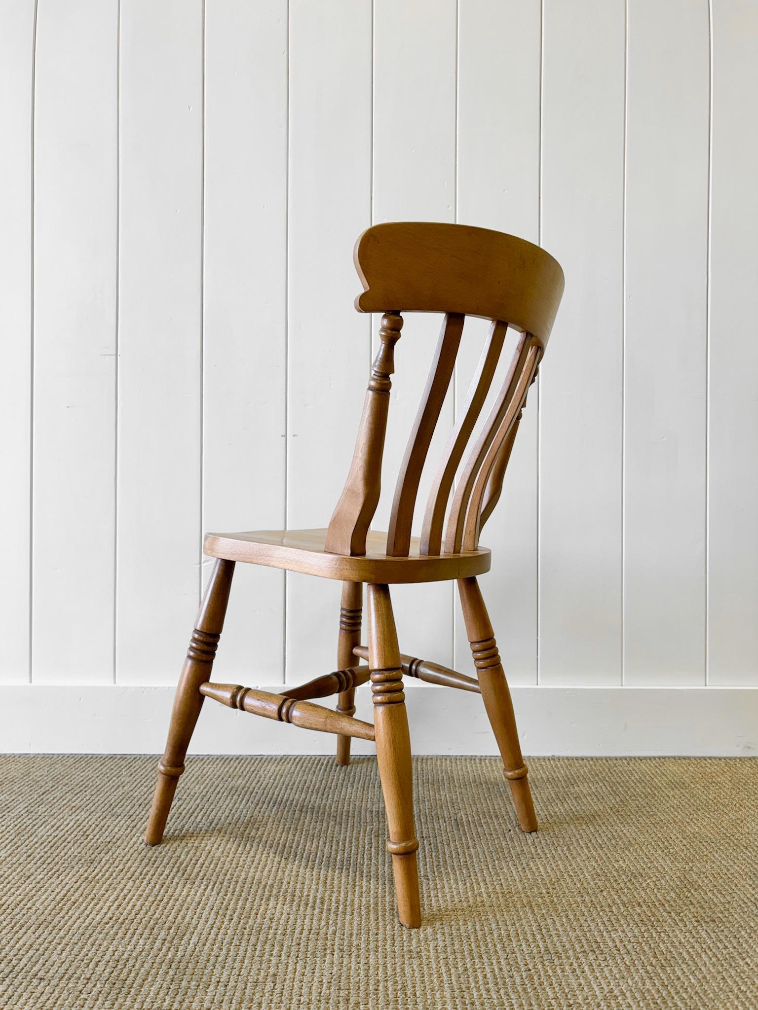 A Vintage Set of 8 Slat Back Ash Chairs For Sale 1