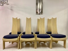 Vintage Set of Eight 1980s Bamboo Dining Chairs