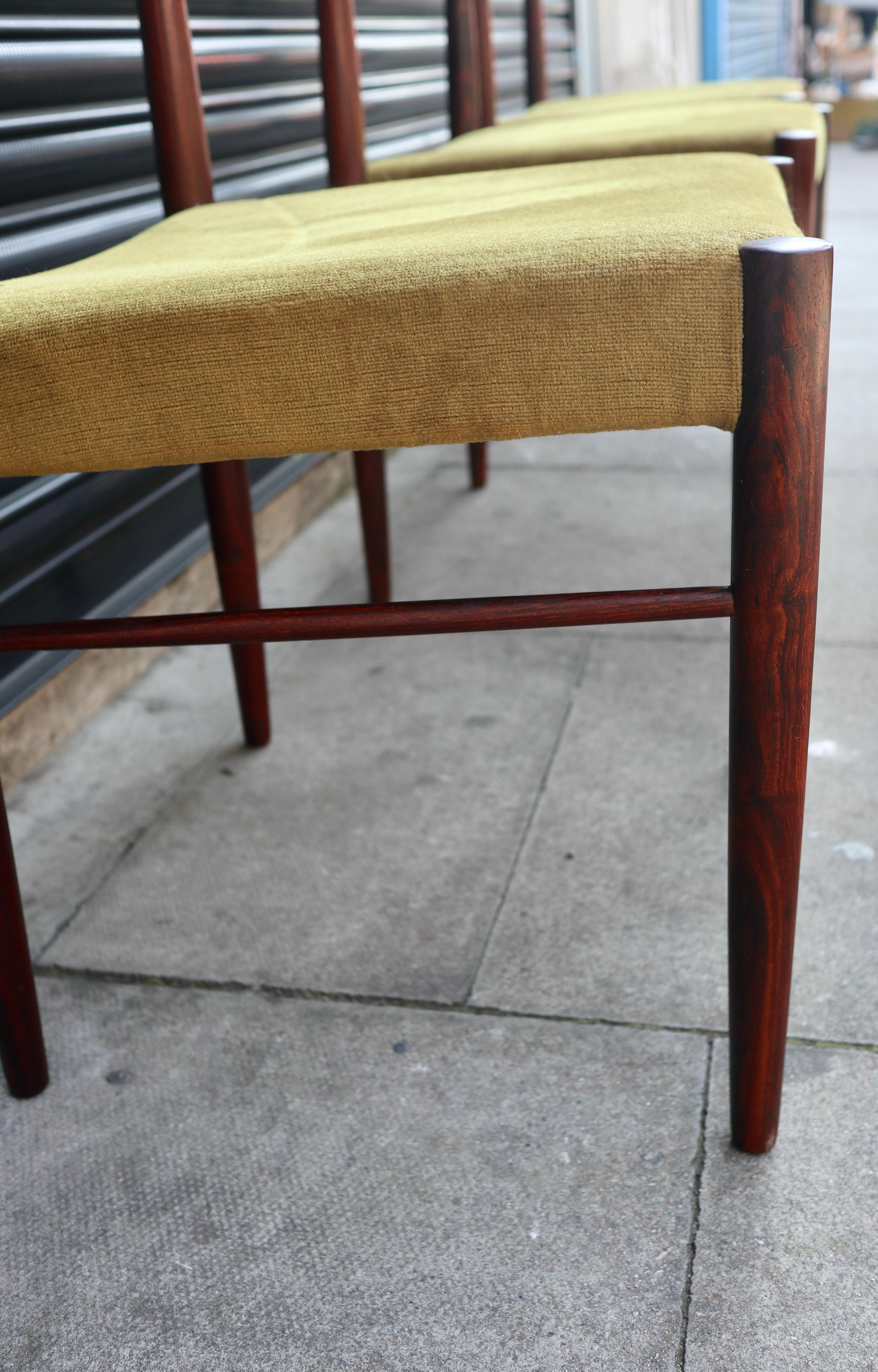 A vintage set of six Danish 1960s Rosewood dining chairs by H W Klein for Bramin For Sale 11