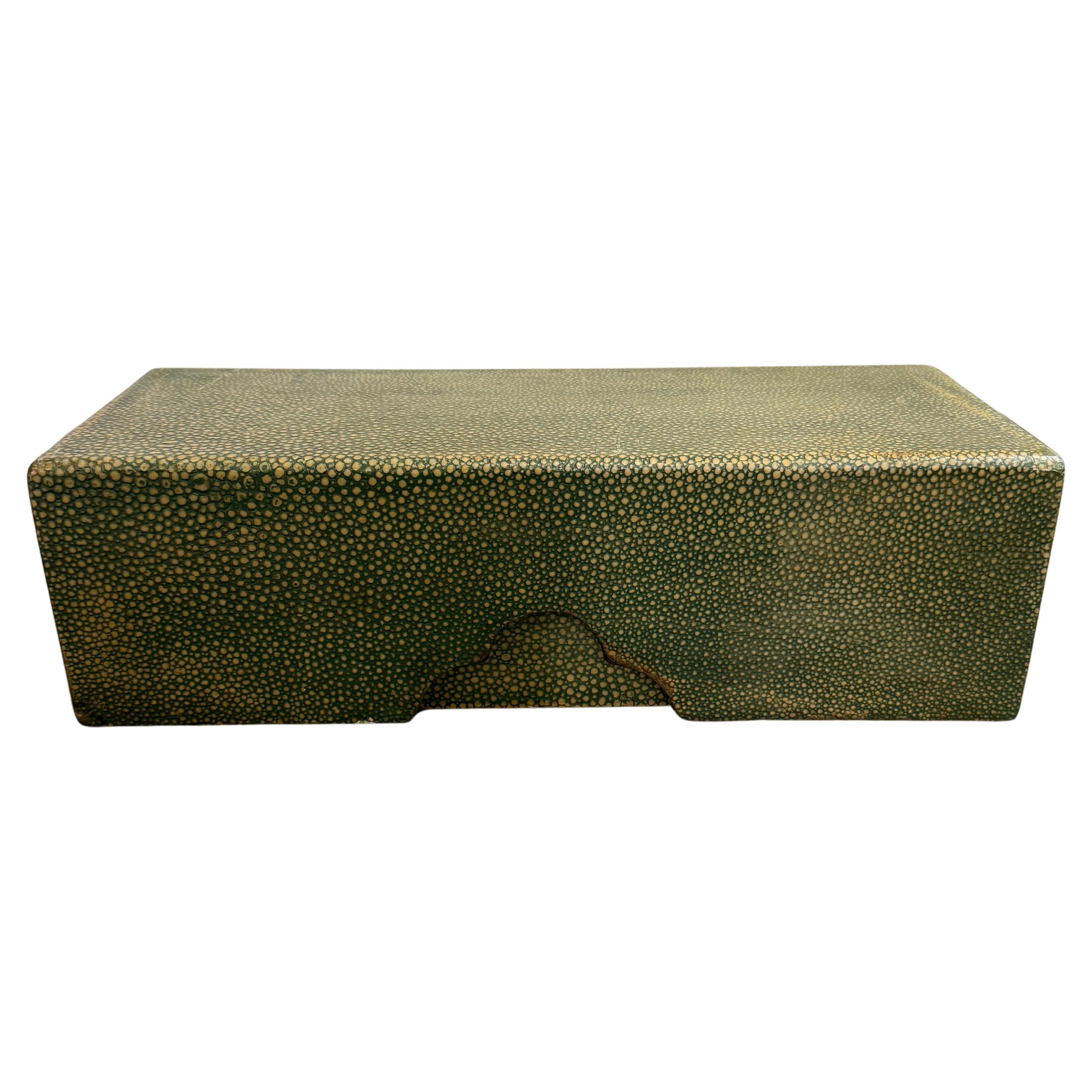 A Vintage Shagreen Lidded Box, 20th Century