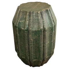 Sgabello vintage in zigrino, 20° secolo