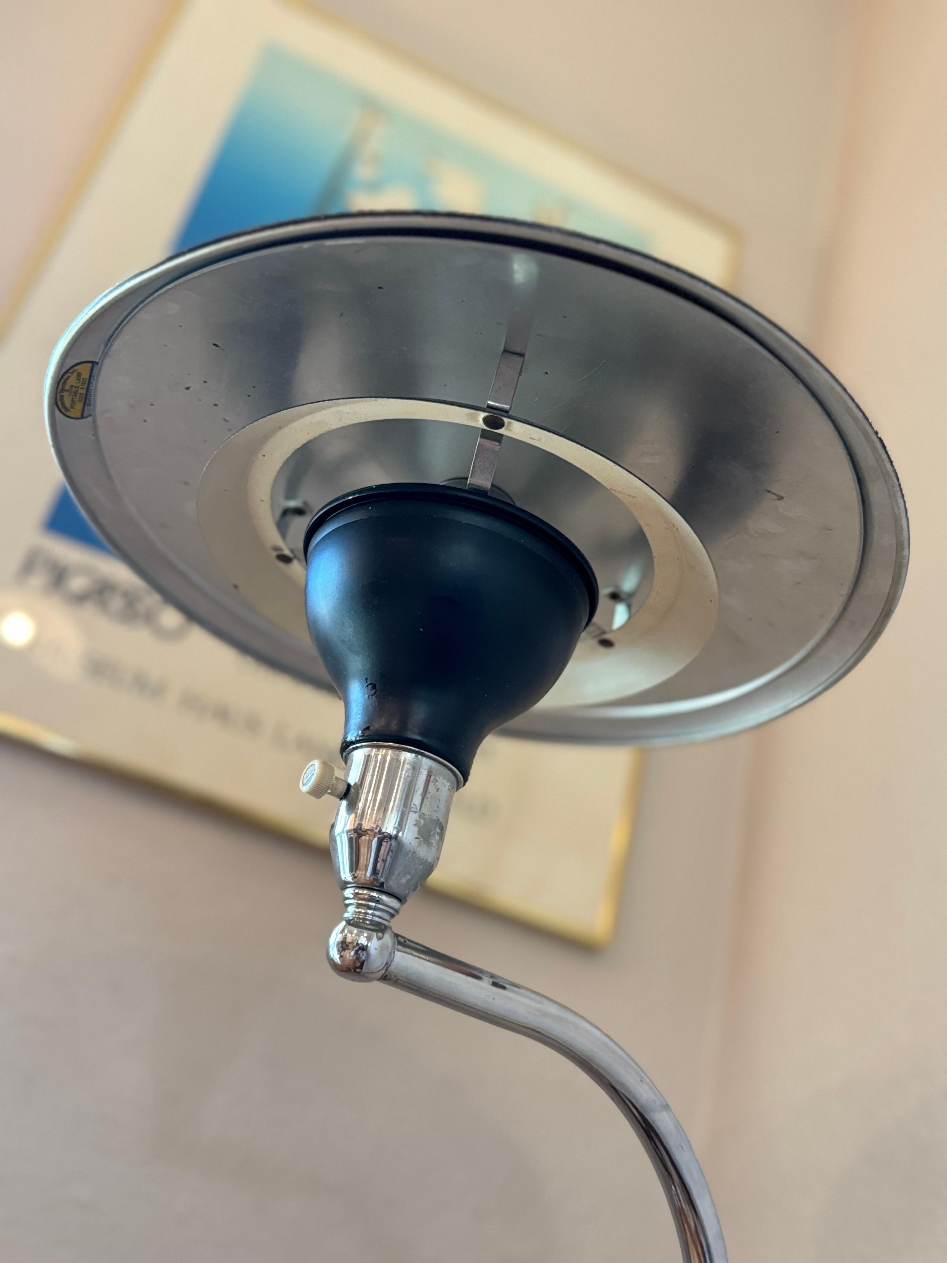 Chrome A vintage “Sight Light” adjustable floor lamp by M.G Wheeler, circa 1950s