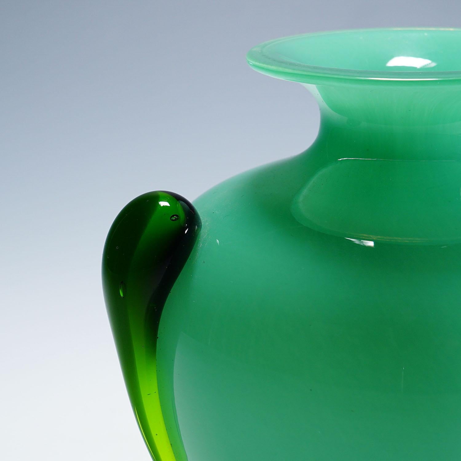 Italian A Vintage Soffiato Art Glass Vase Murano ca. 1950s For Sale