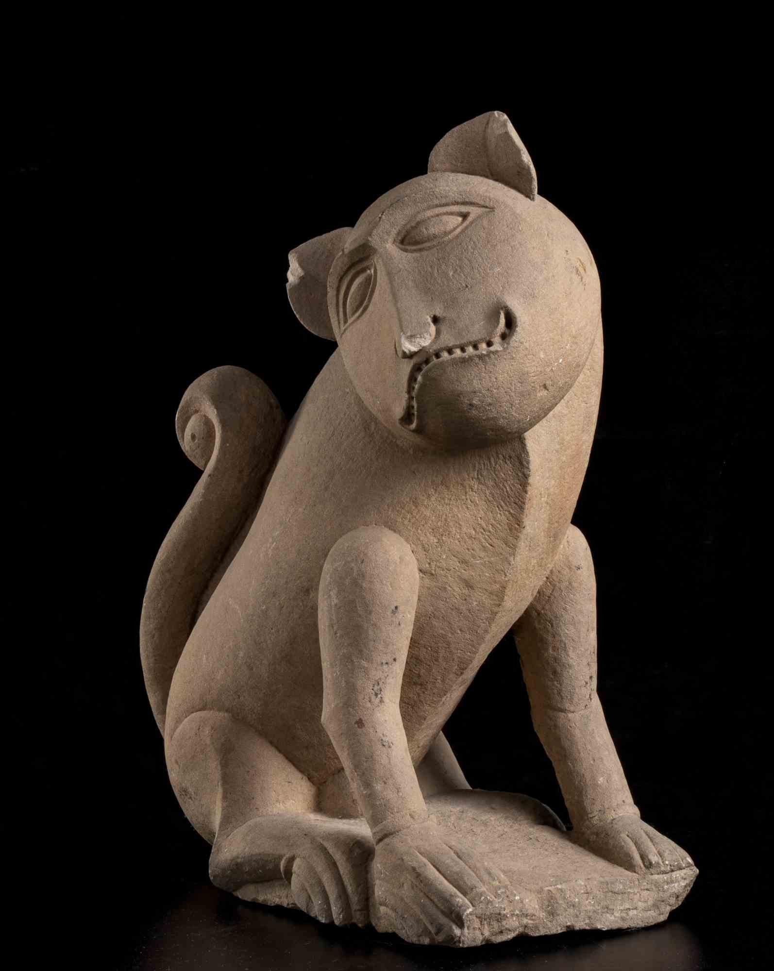Indian A Vintage Stucco Sculpture of Monkey, 20th Century