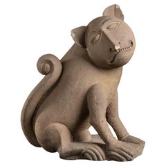 A Vintage Stucco Sculpture of Monkey, 20th Century