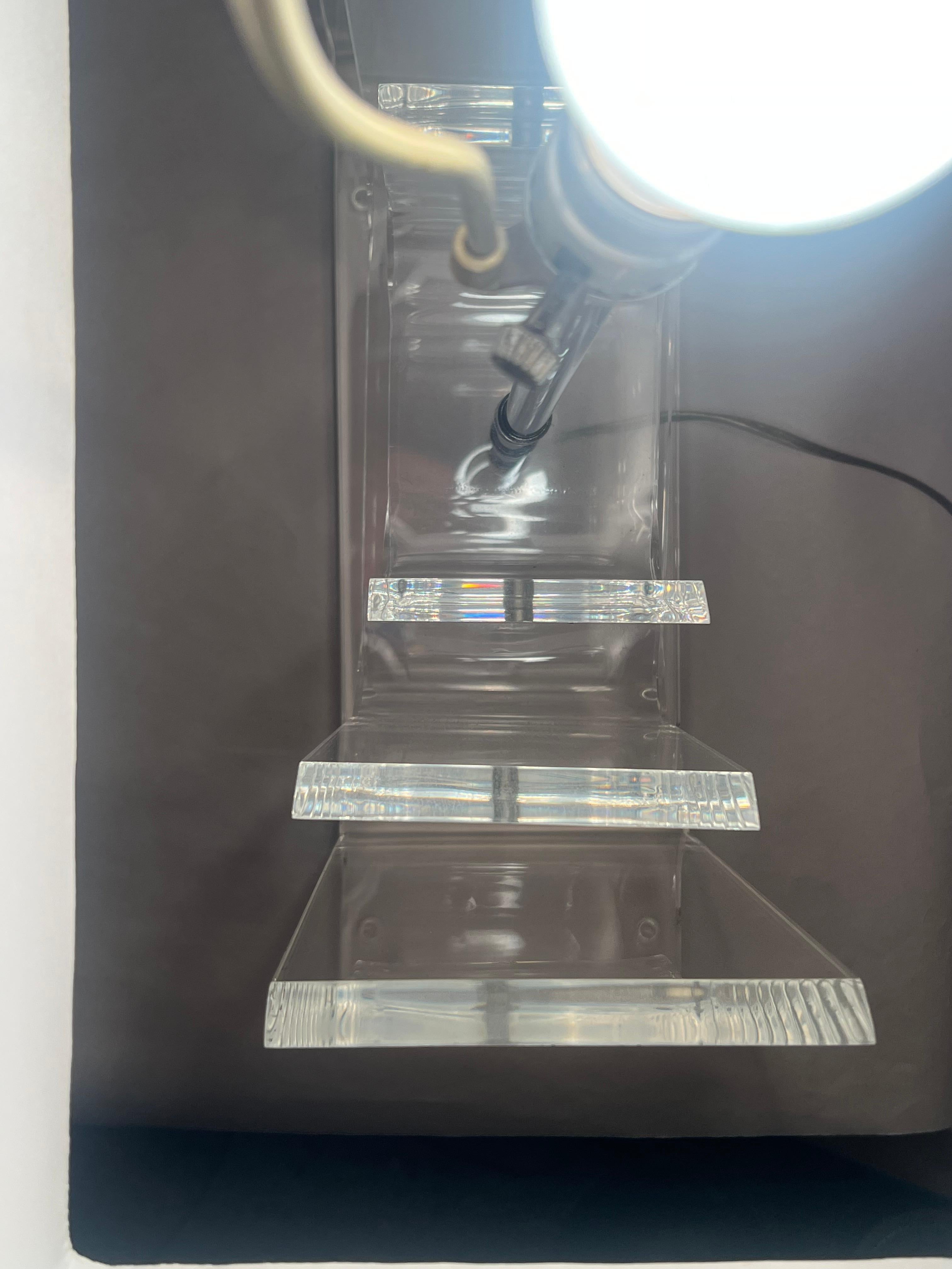 Lampe de table en lucite par Marlee Ca' 1970 en vente 3