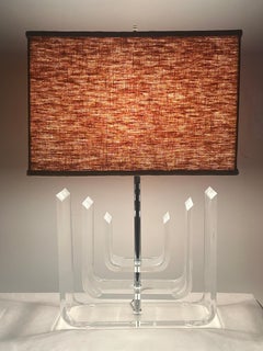 A Vintage Table Lucite Lamp By Marlee Ca' 1970's