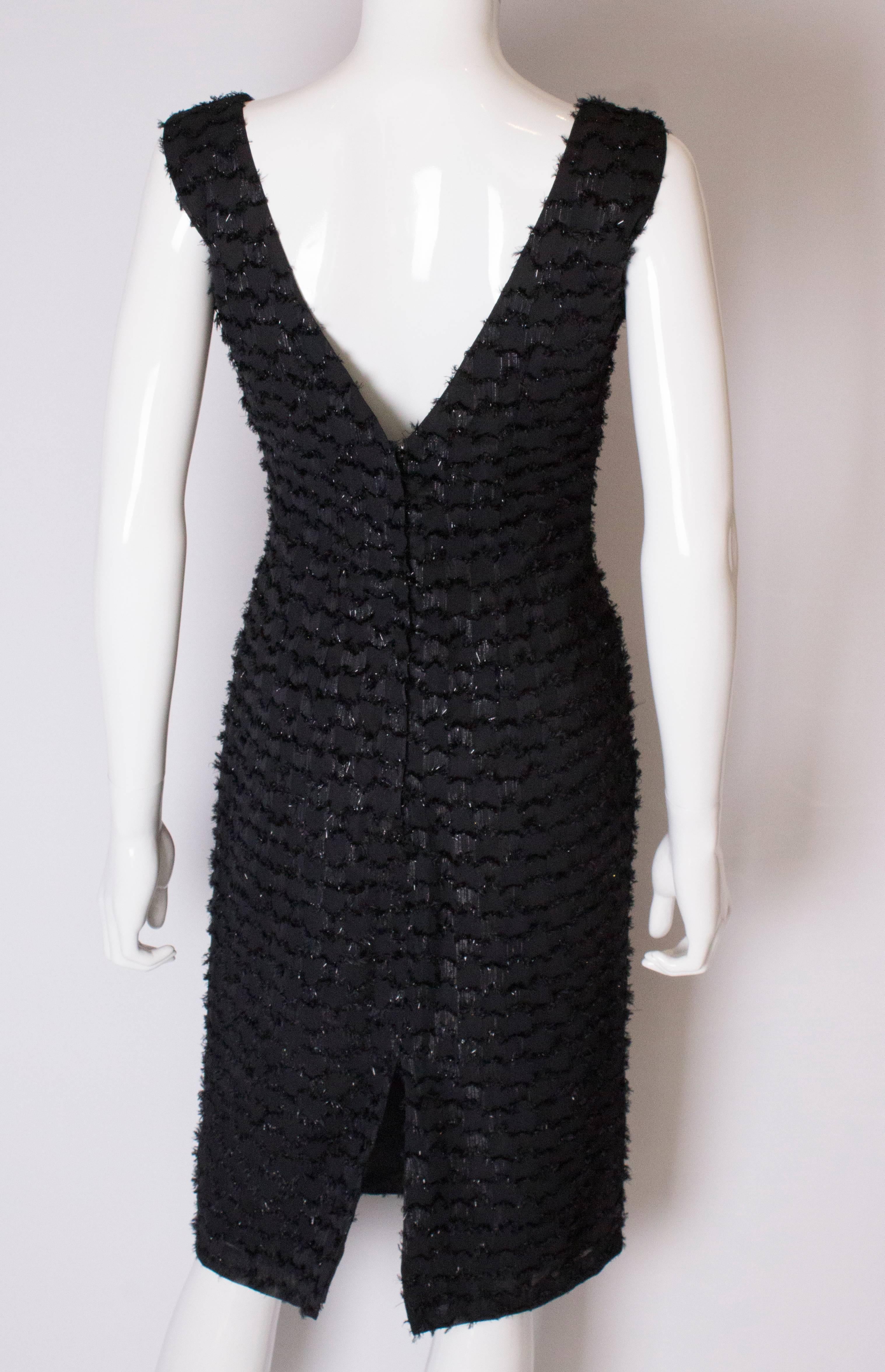 Women's A Vintage Tussi 1960s Black Glitter Cocktail Dress  For Sale