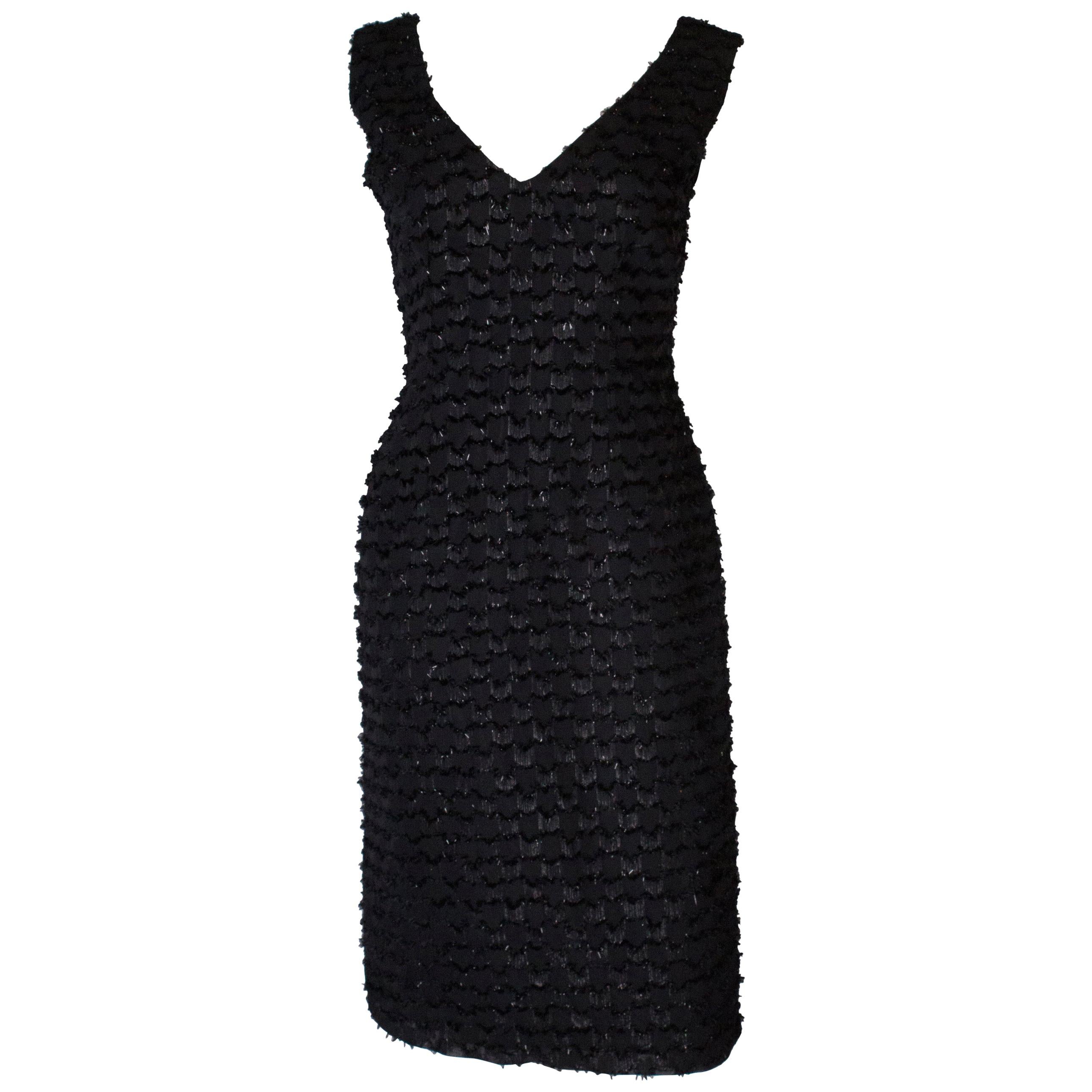 Un abito da cocktail vintage Tussi 1960 con glitter nero in vendita